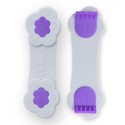White with purple Diaper Fasteners.