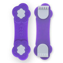 Purple with white Diaper Clips.