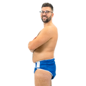 Adjustable Swim Diaper on male model, side-view.