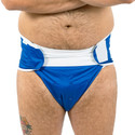 Adult Swim Diaper on male model, front-view.