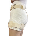 Modeled Containment Pants, side-view.