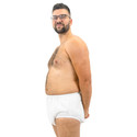 Waterproof Diaper Cover on male model, side-view.