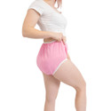 Diaper Cover on female model, side-view.
