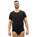 Black Fixation Bodysuit on male model, front-view.