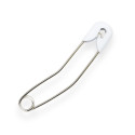 White Double-Locking Diaper Pin.