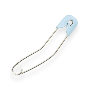 Blue Double-Locking Diaper Pin.