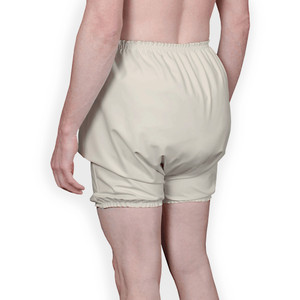 Back view of modeled rubber bloomers