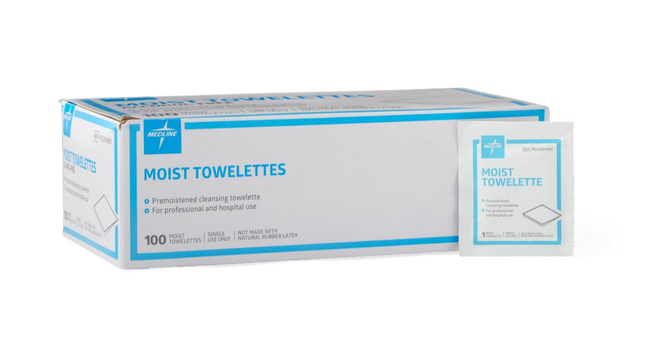 100 Benzalkonium Chloride (BZK) Antiseptic Wipes.