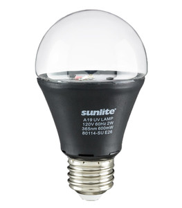 Lamp, LED, Sunlite, E26, 365nm, 2W Lamp, LED, Sunlite, E26, 365nm, 2W