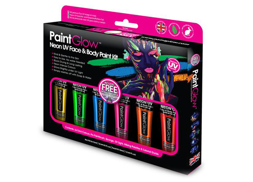 Black Light Face and Body Paint Kit