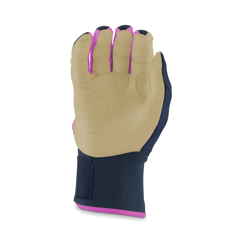 Gants De Frappe Baseball/Softball Marucci REMX - Taille Petit - Bleu Marine/Beige/Rose - Neuf