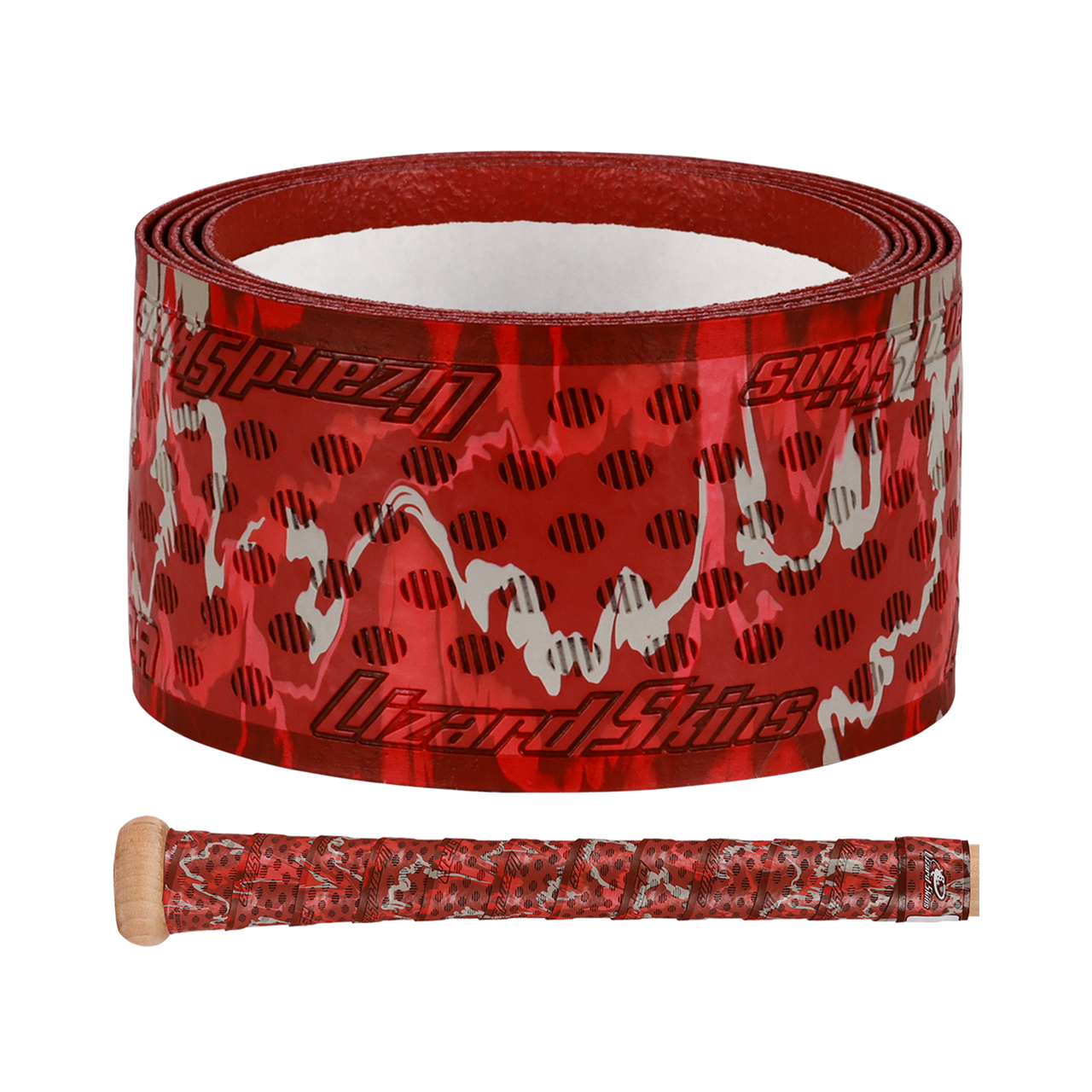 Marucci Lizard Skins DSP Ultra Scarlet Camo Grip de Bat - 1