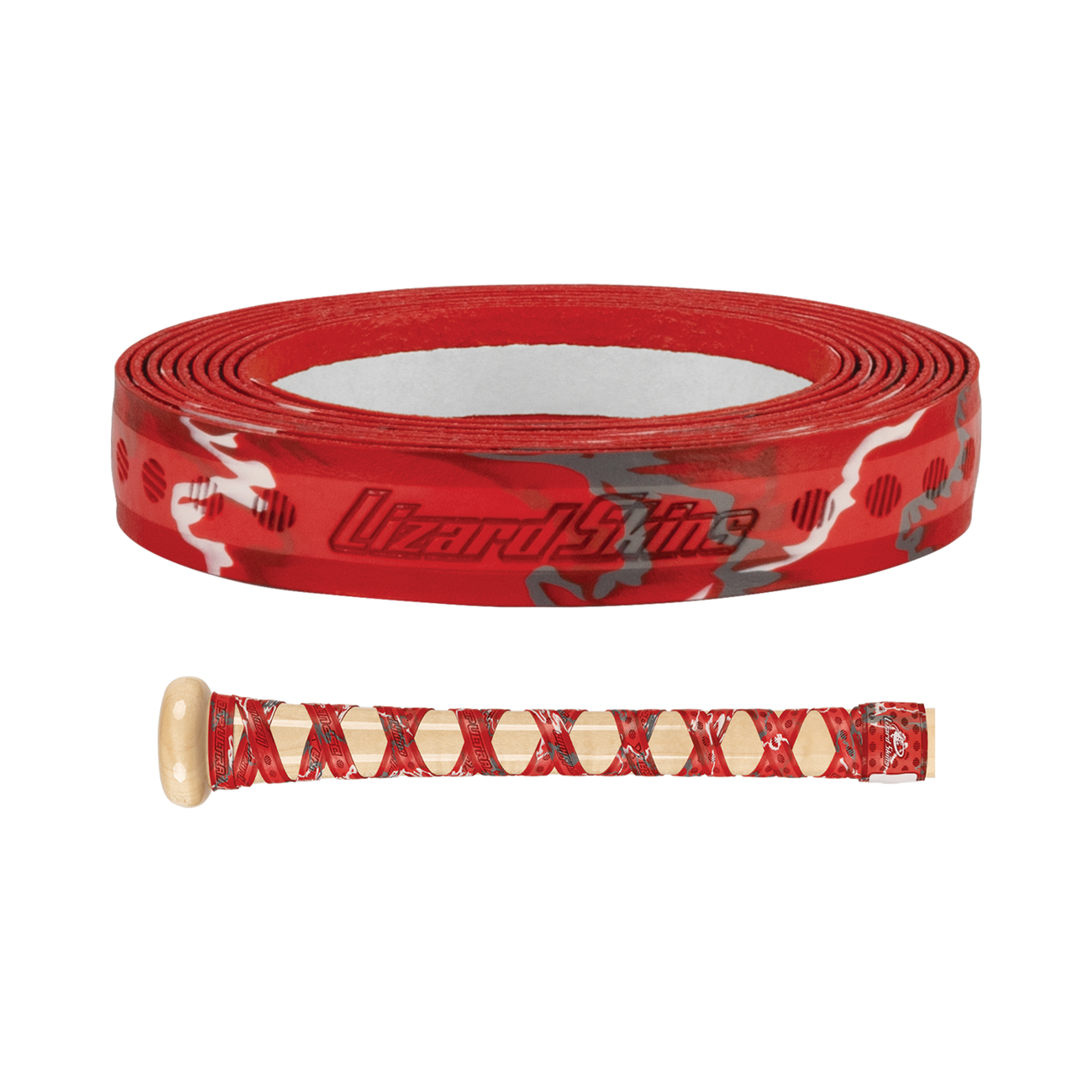 Marucci Lizard Skins DSP Ultra X Red Camo Grip de Bat - 1
