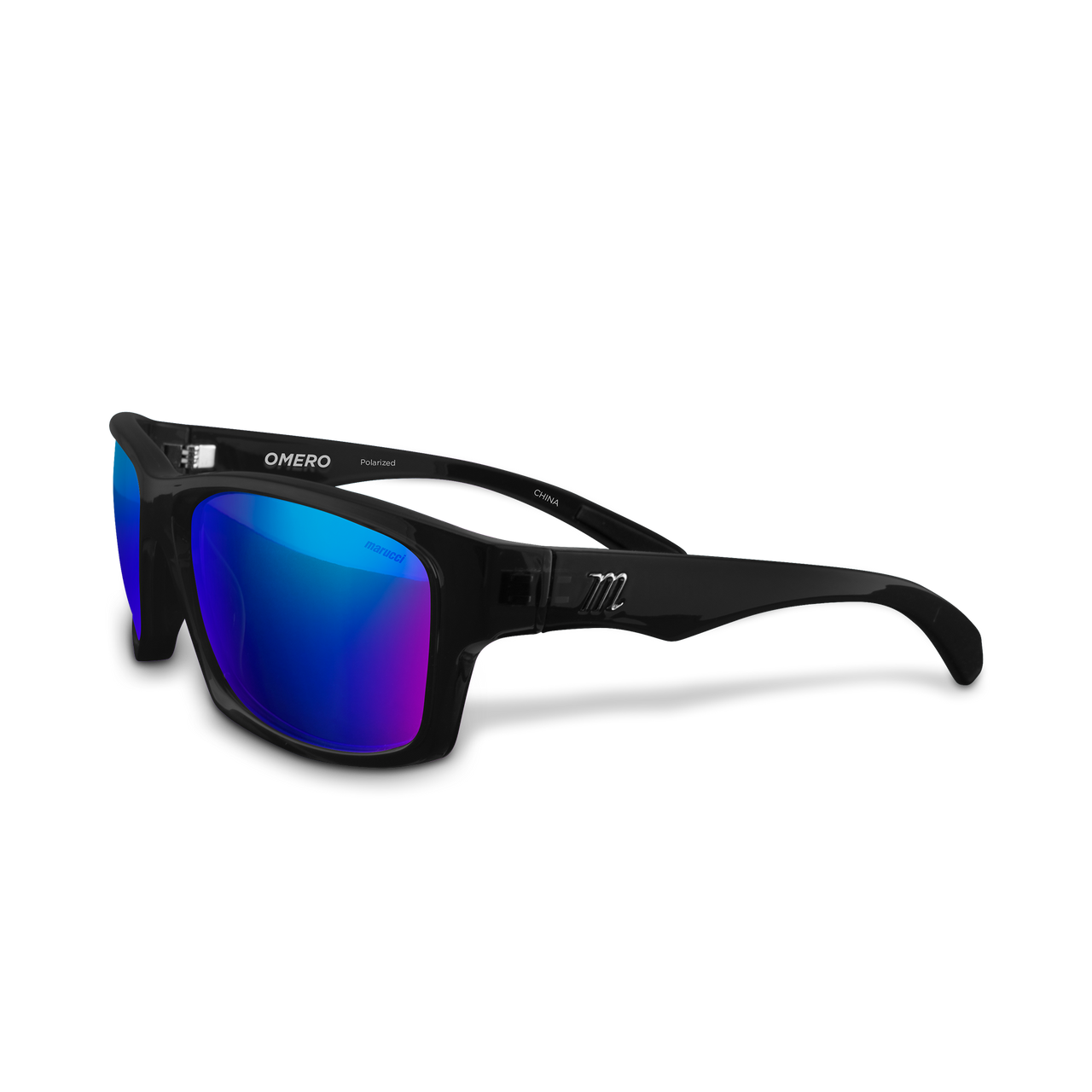 Marucci Omero Lifestyle Sunglasses - Translucent Black Translucent - Rose Lens With Red Mirror - Polar 