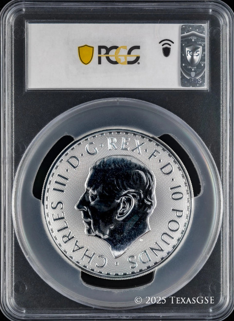 2025 Great Britain Silver Glided Britannia w/ Trident  medalPCGS PR69