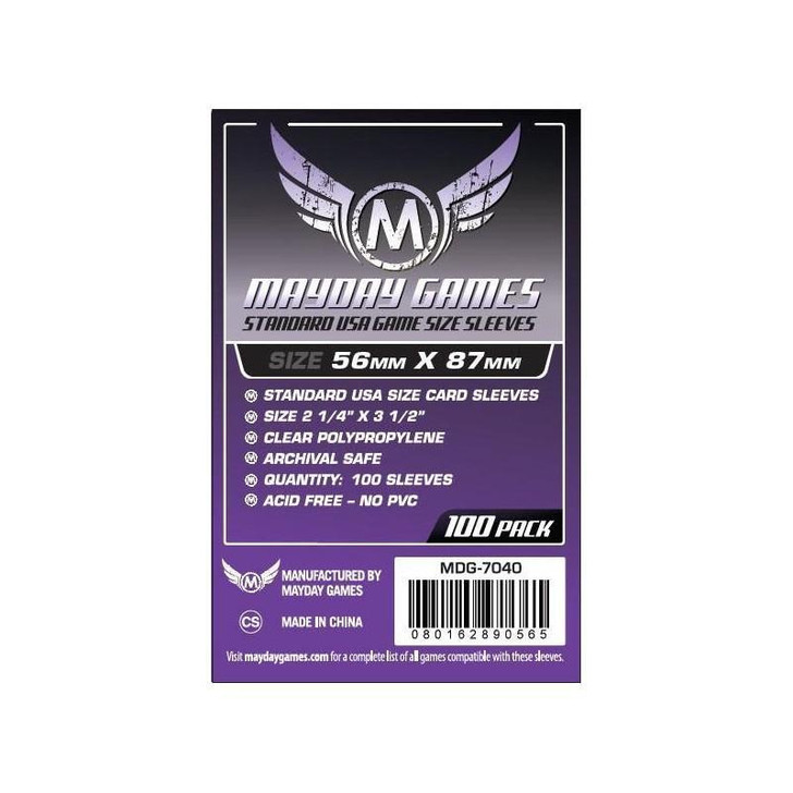 Mayday Game Card Sleeves 56MM X 87MM 100 Pack