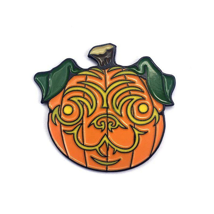 Kolorspun Pins - Pumpkin Pug Halloween Enamel Pin - Standard