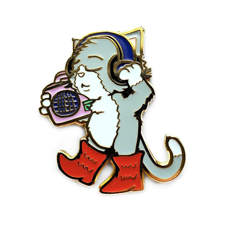 Boots and Cats Boombox Enamel Pin