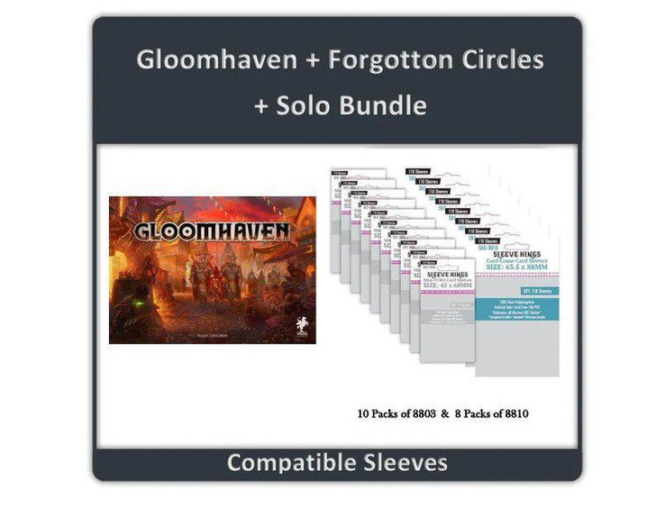 "Gloomhaven + Forgotten Circles + Solo" Sleeve Bundle
