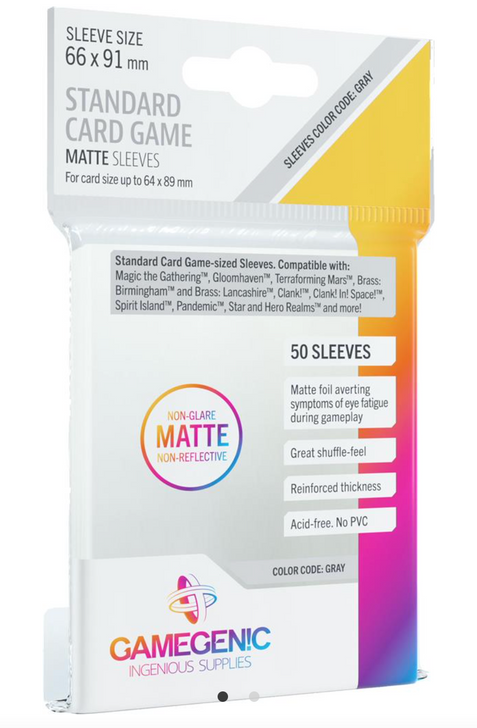 Matte Clear Gamegenic Standard Card Game Sleeves (66x91mm) 50 ct.