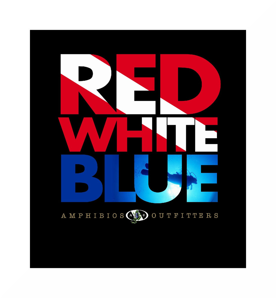 Amphibious Outfitters T-shirt - Scuba Diving - Red White Blue