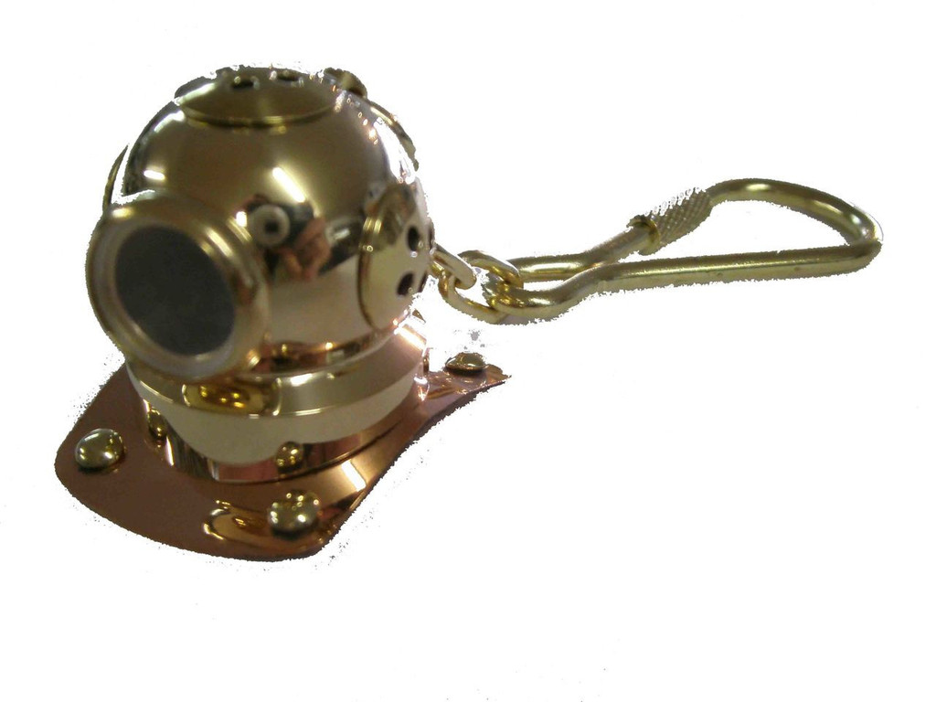Scuba Diving Diver KeyChain Dive Helmet Brass US Navy Maritime GP5000