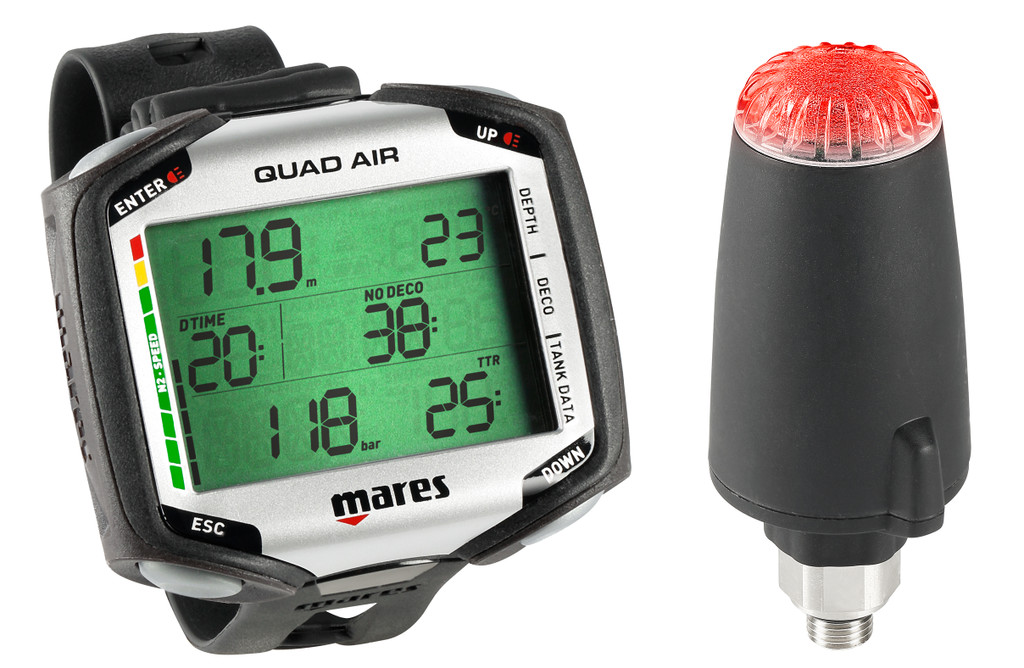 Mares Quad Air Dive Wrist Computer Scuba Diving Dive w/Transmitter