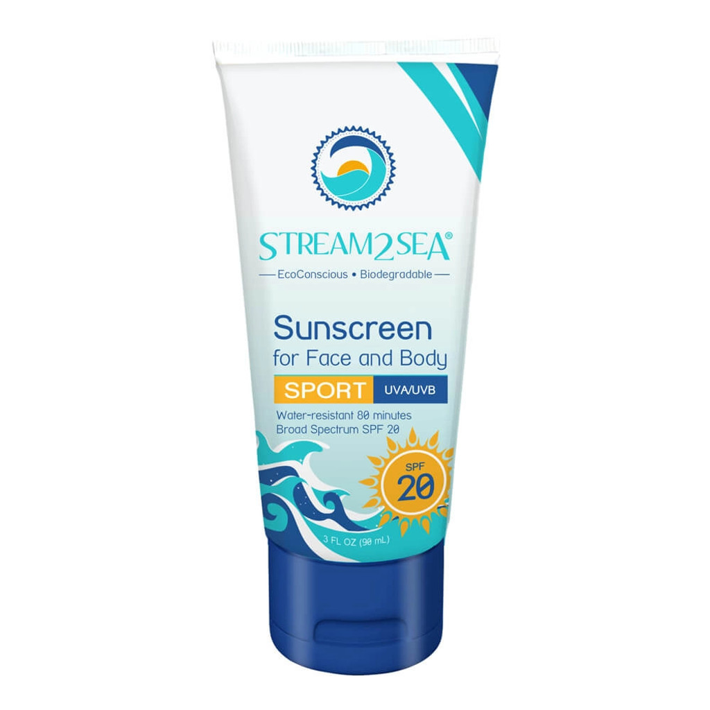 Stream2Sea Sunscreen for Body/Face SPF 20 Personal Travel Care 3oz