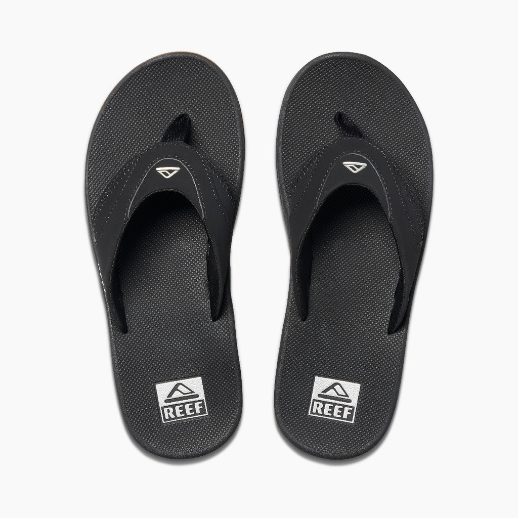 Reef Sandals Fanning Flip Flops Men's Black/Silver