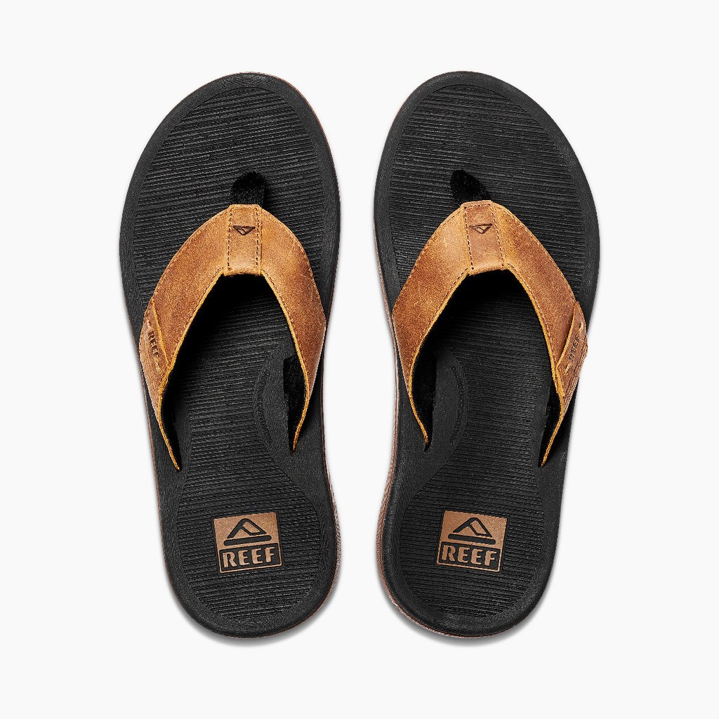 Reef Sandals Santa Ana Le Flip Flops Men's Black and Tan