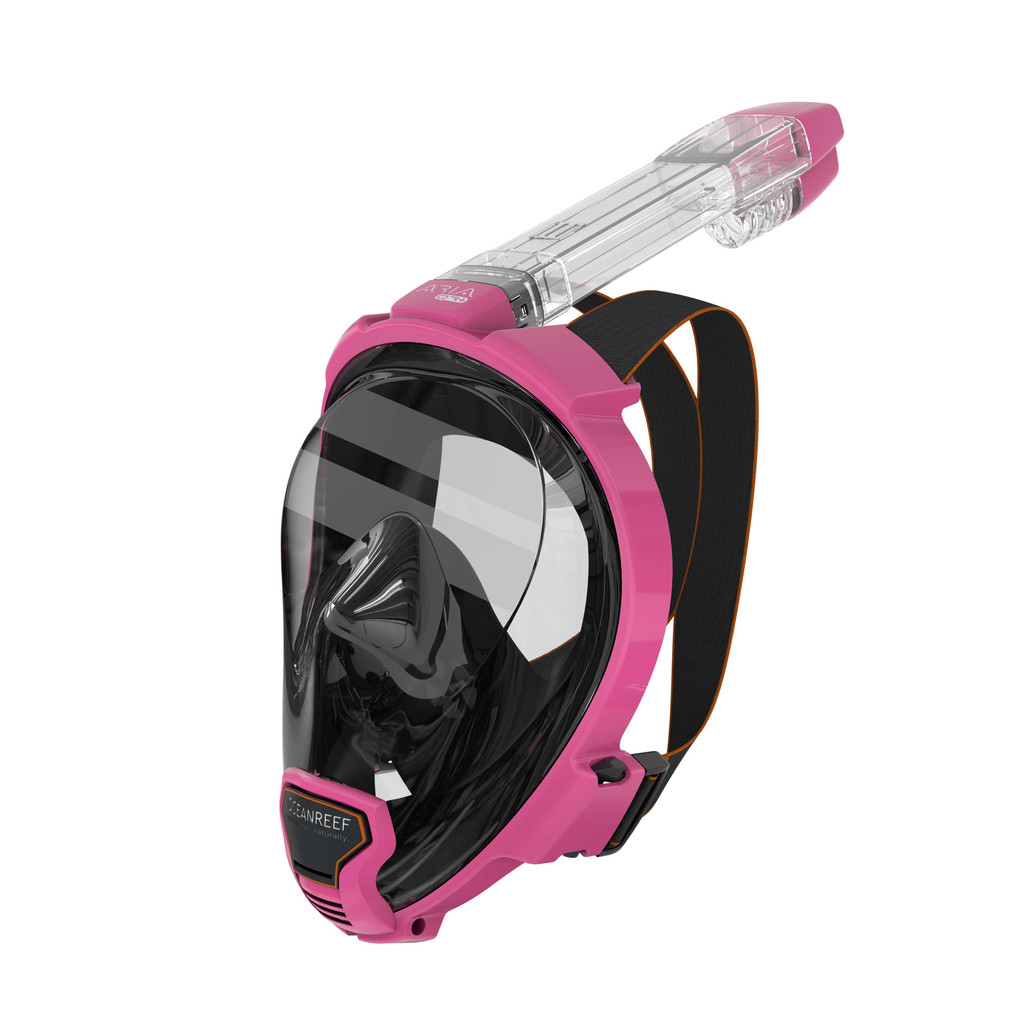 Ocean Reef Aria QR+ w/ Snorkie Talkie Mask Set Diving, Snorkeling Pink Medium/Large