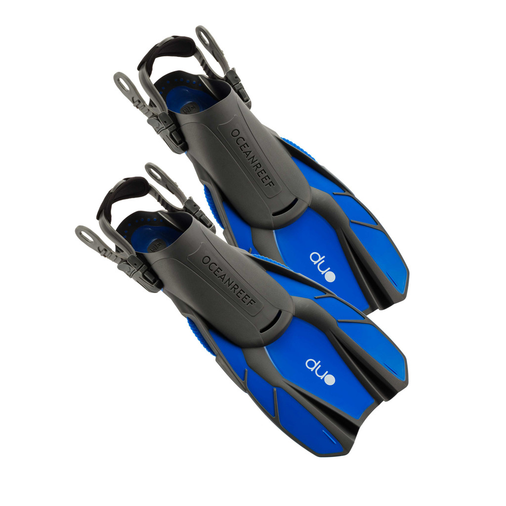 Ocean Reef Aria QR+ Duo Travel Set Blue M/L Mask L/XL Fins