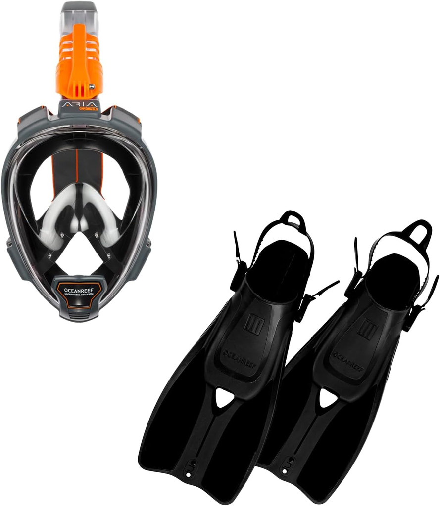 Ocean Reef Aria QR+ Duo II Travel Set Black L/XL Mask L/XL Fins