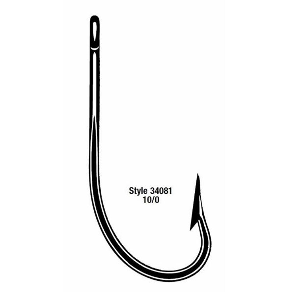Mustad 10/0 Big Game Fish Hook 34081 Tinned (100)