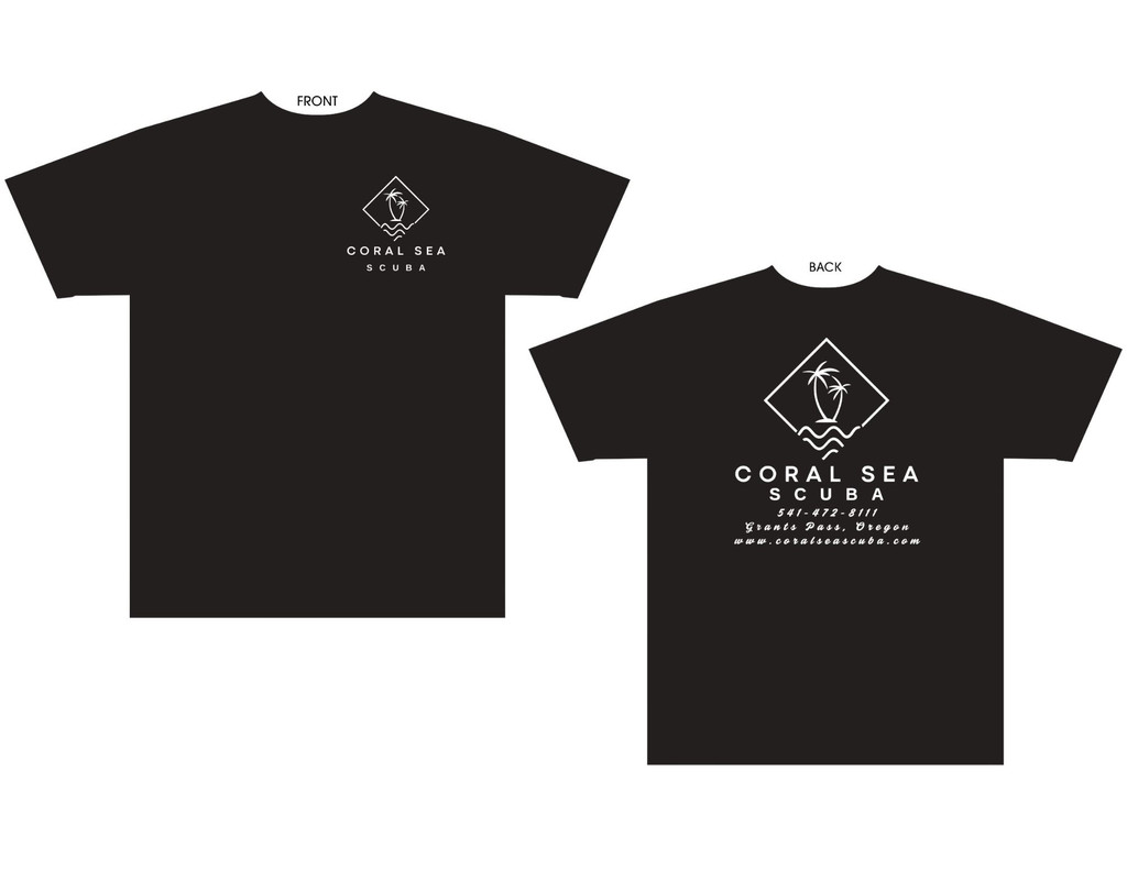 Coral Sea Scuba Logo Diving T-shirt 26
