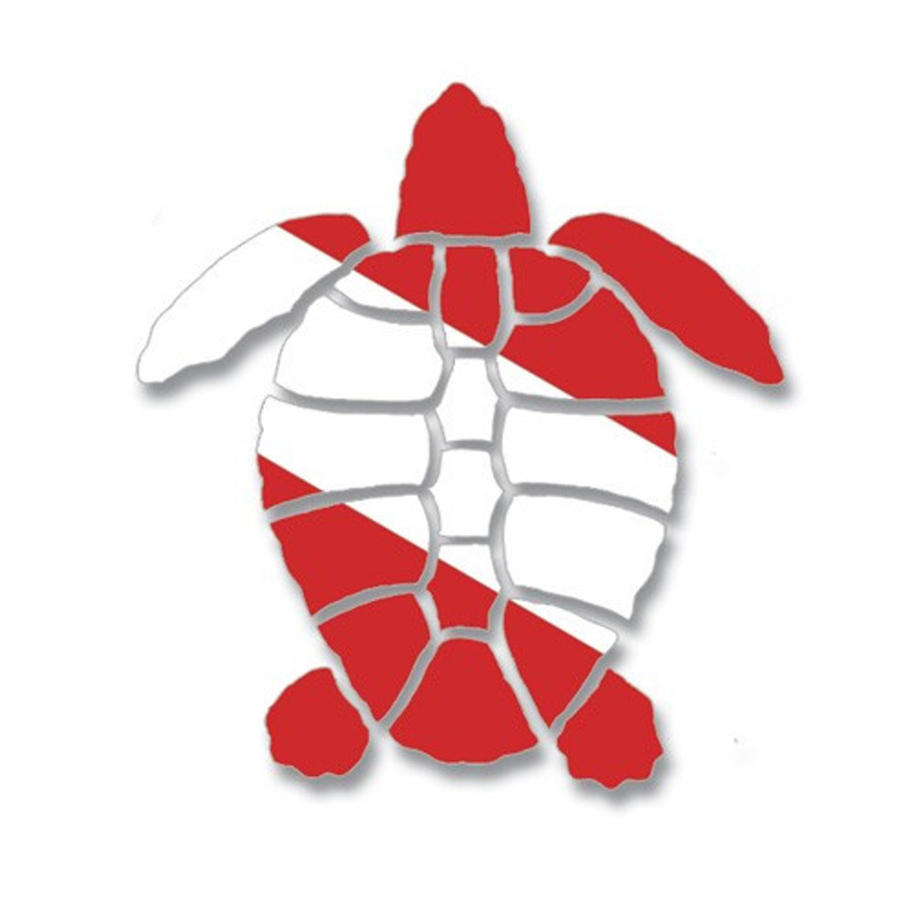 Scuba Diving Sticker Dive Flag Decal - Turtle