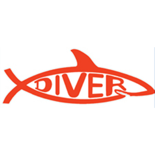 Diver shark 5 inch scuba diving decal bumper sticker