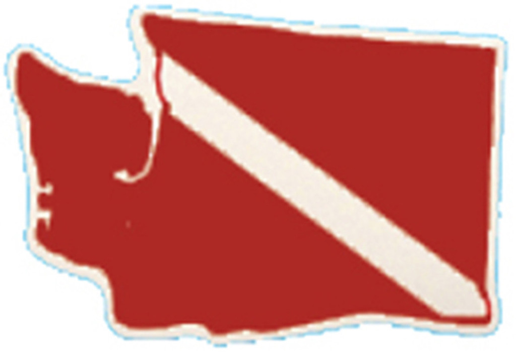 Washington State Dive Flag Decal Bumper Sticker
