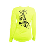 Sea Fear Women's 50+ UPF Long Sleeve Rash Guard Scuba Snorkeling Cobia Neon Yellow