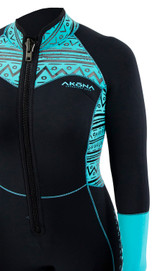 Akona 3mm Women's Front Zip Quantum Stretch Full Wetsuit Tiffany