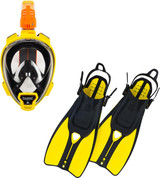 Ocean Reef Aria QR+ Duo II Travel Set Yellow S/M Mask S/M Fins