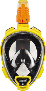 Ocean Reef Aria QR+ w/ Camera Holder Full Face Snorkeling Mask Anti-fog Yellow (USED)