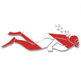 Scuba Diving Sticker Dive Flag Decal - Swimming Scuba Diver