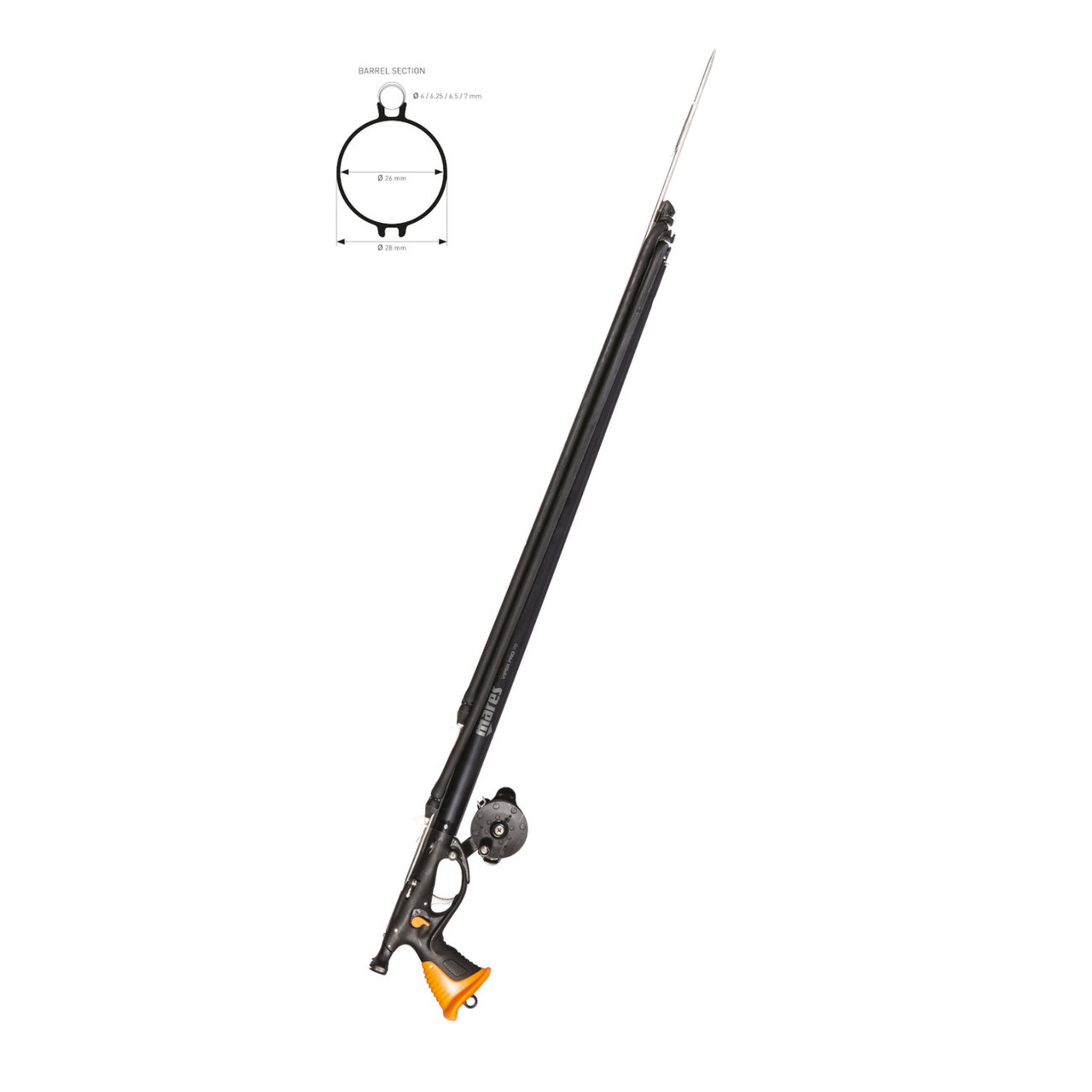 Mares Viper Pro DS w/Reel Spear Gun for Scuba Diving Spearfishing, Size: 110 cm