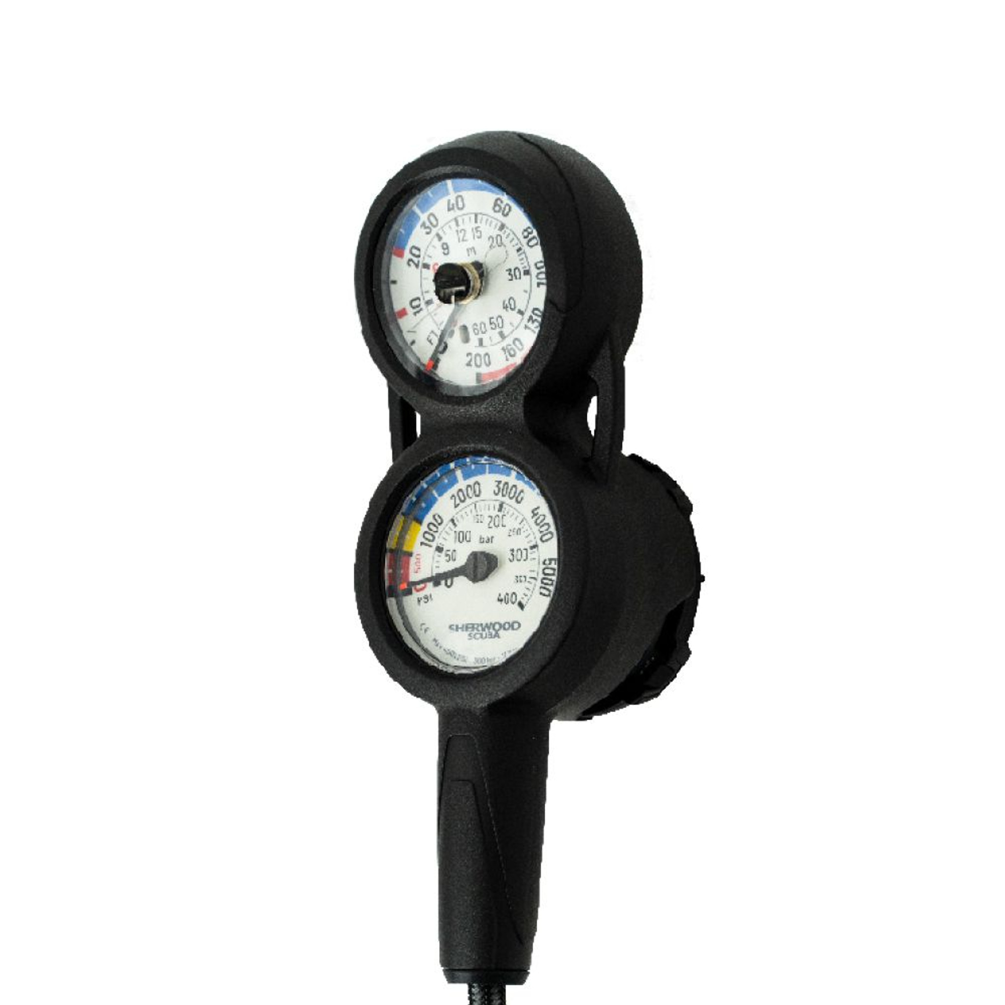 Sherwood Scuba Diving Analog Compass, Depth & Pressure Gauge Console Coral Sea Scuba & Water