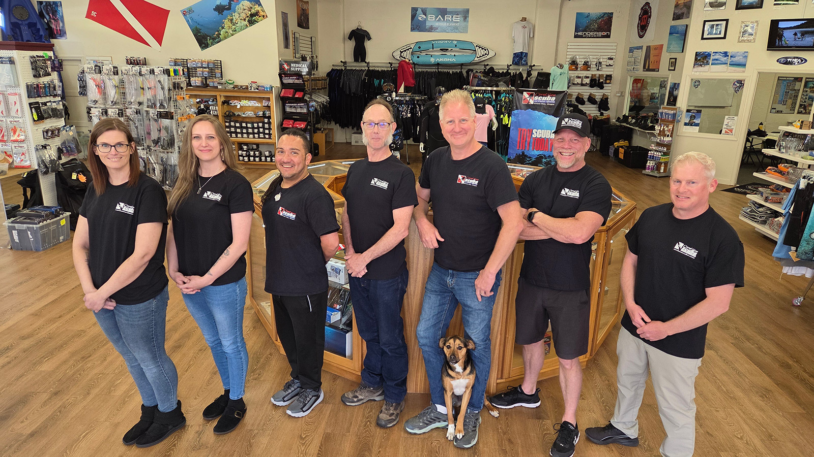Coral Sea Scuba team at dive shop in Grants Pass Oregon