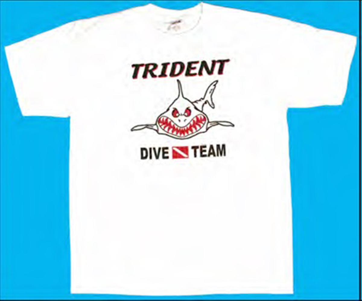 Trident Dive Team Angry Shark T-shirt - Scuba Diving - Coral Sea