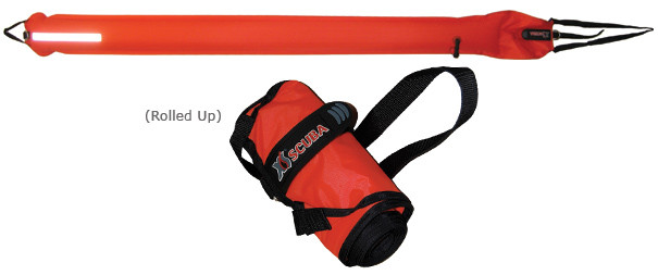 XS Scuba Surface Marker Buoy SMB Lift Bag Orange 50 lb 7 Feet