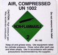 Compressed Air Tank Sticker label Scuba Diving Decal UN 1002 DS10