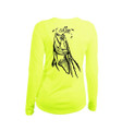 Sea Fear Women's 50+ UPF Long Sleeve Rash Guard Scuba Snorkeling Cobia Neon Yellow